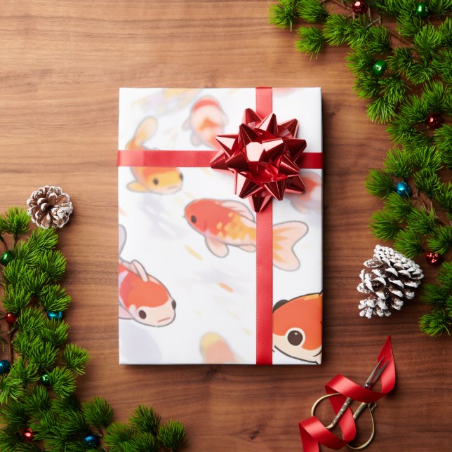 Lucky Goldfish Wrapping Paper Presentpapper (Julgåva)