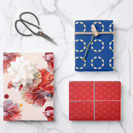 Lucky Goldfish Wrapping Papper Lakan