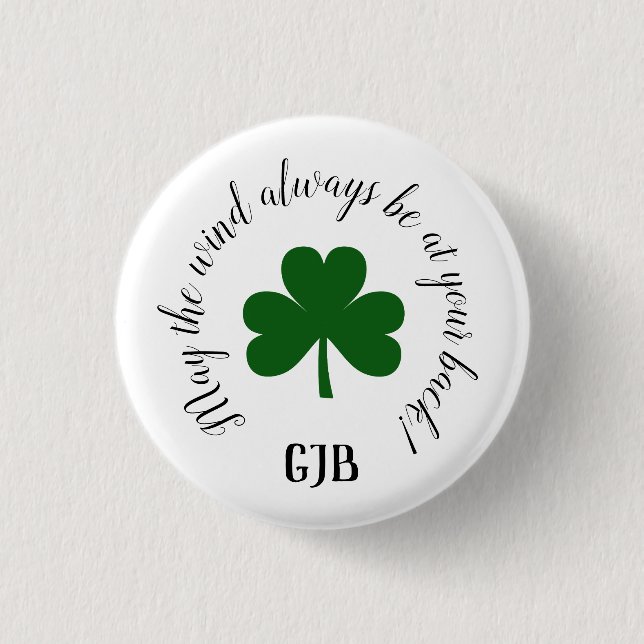 Lucky Golf Button Pin Irish Quote Knapp (Framsida)