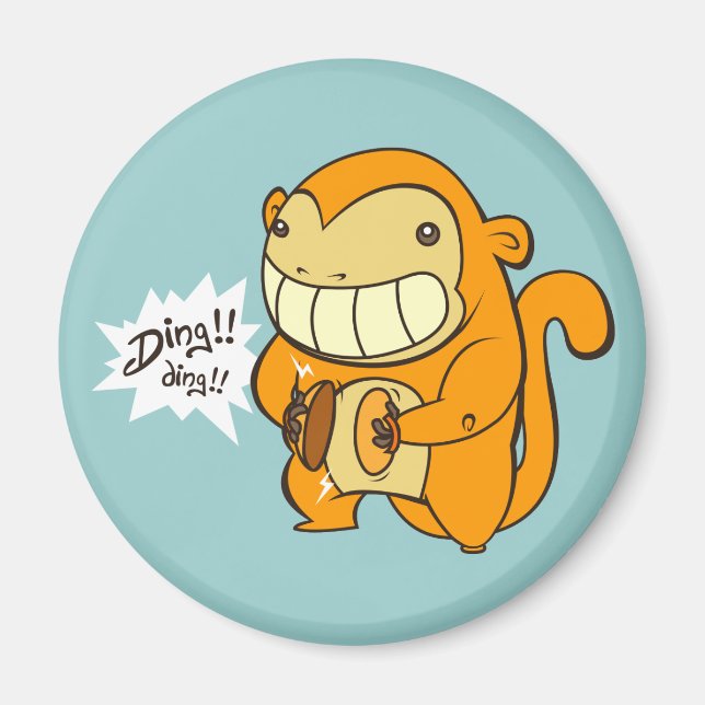 Lucky Gonden Monkey Magnet (Framsidan)