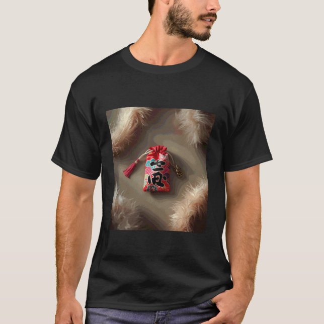 Lucky Good Fortune Omamori Amulett T Shirt (Framsida)