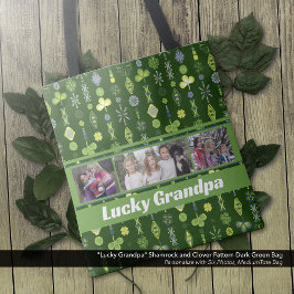 "Lucky Grandpa" Shamrock Klöver Grönt Photo Tygkasse