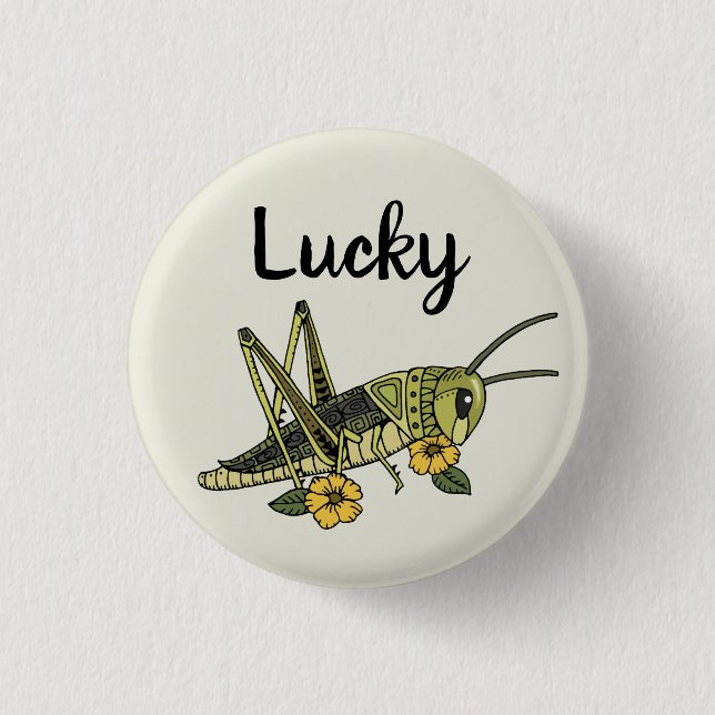 Lucky Grashopper Pin Knapp (Framsida)