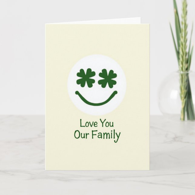 Lucky Green Family Love Card Kort (Framsida)