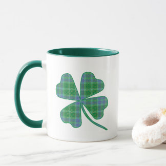 Lucky Green Plaid Shamrock Four-Leaf Clover  Mugg