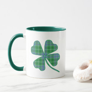 Lucky Green Plaid Shamrock Fyrklöver  Mugg