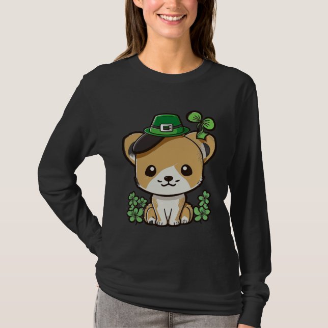 Lucky Green Proud Irish St Patricks Day Cat 1 T Shirt (Framsida)