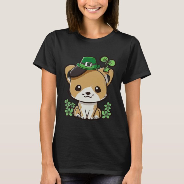 Lucky Green Proud Irish St Patricks Day Cat 1 T Shirt (Framsida)