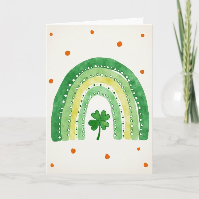 Lucky Green Rainbow Art Card Kort (Framsida)