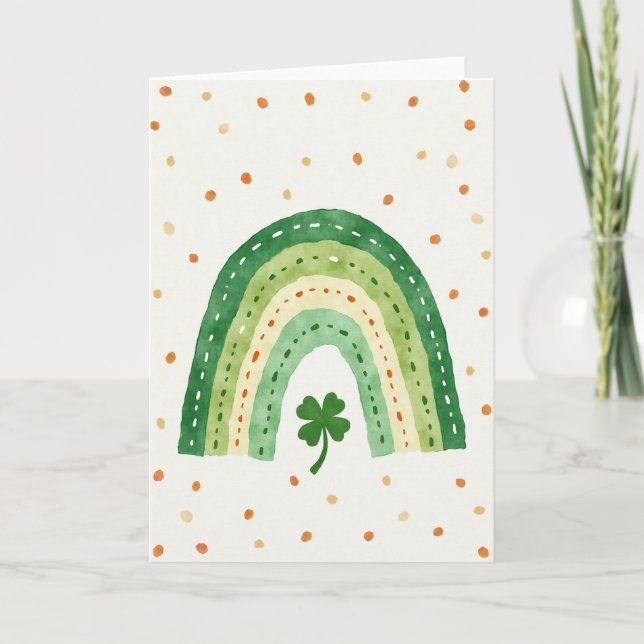 Lucky Green Rainbow-kort Kort (Framsida)