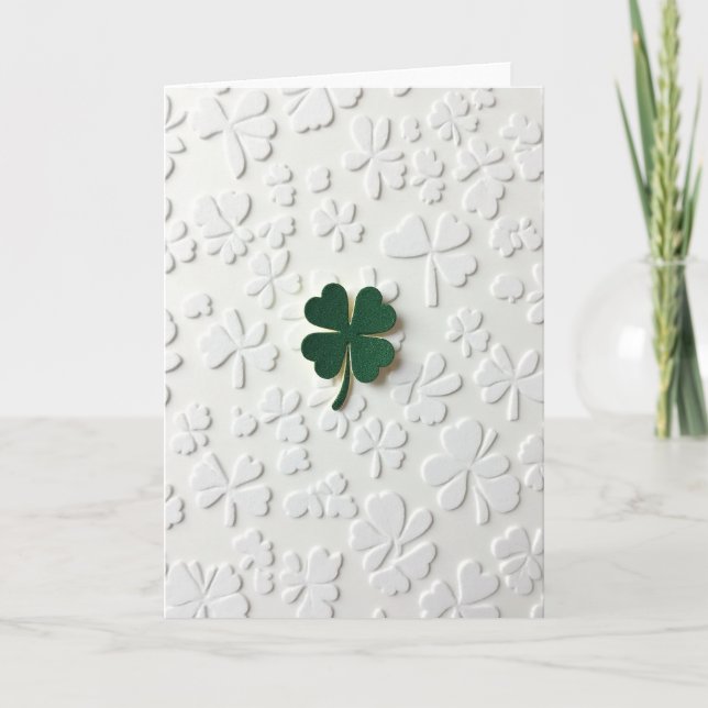 Lucky Green Shamrock Art Card Kort (Framsida)