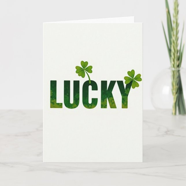 Lucky Greenery Greeting Card Kort (Framsida)