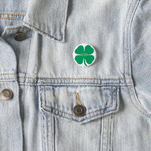 Lucky Grönt Fyrklövrare Namn Initialer Knapp