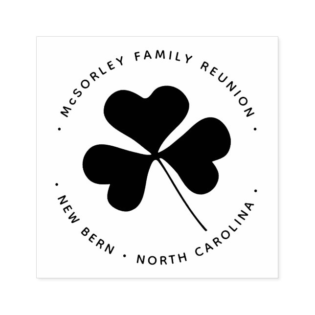 Lucky Grönt Irish Shamrock Blommigt Klöver Stämpel (Tryck)