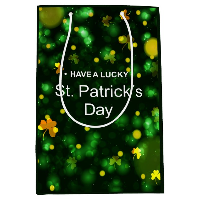 Lucky Grönt Irish Shamrock Glitter Mönster (Framsidan)