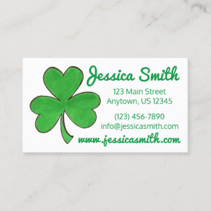 Lucky Grönt Irish Shamrock Klöver St patrick's day Visitkort