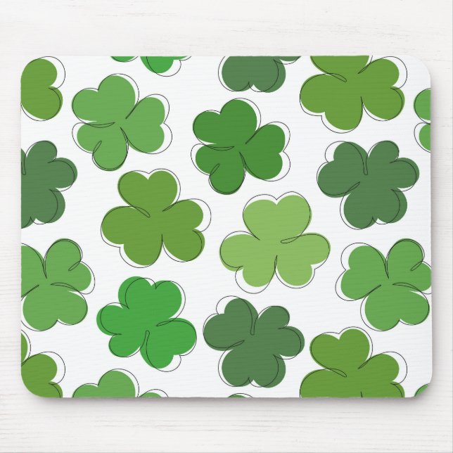 Lucky grönt klöver. Disline shamrock. Musmatta (Framsidan)