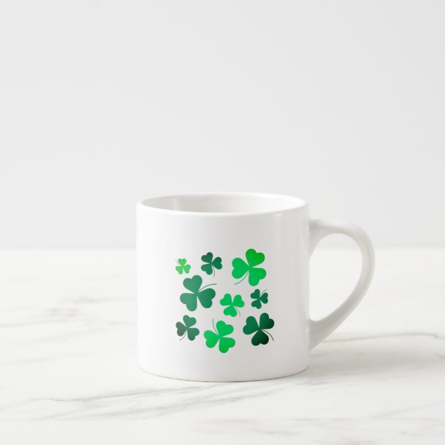 Lucky Grönt Klöver Shamrock Ireland Espressomugg (Höger)