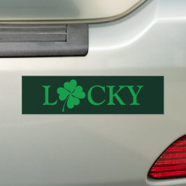 Lucky Grönt Klöver Shamrock St. Patrick's Day Bildekal