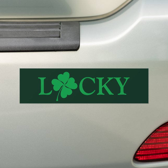 Lucky Grönt Klöver Shamrock St. Patrick's Day Bildekal (På Bil)