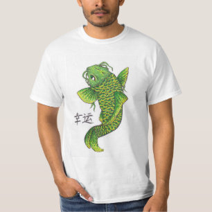 Lucky Grönt Koi Fish Carp T Shirt