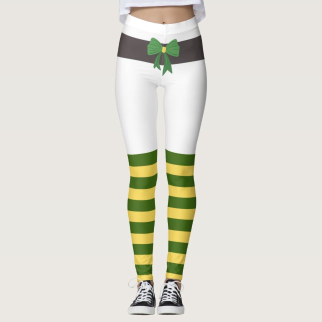 Lucky Grönt Leprechaun Socks St. Patrick's Day Leggings (Framsida)