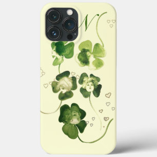 LUCKY GRÖNT SHAMROCK DAM MED HEARTS MONOGRAM