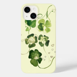 LUCKY GRÖNT SHAMROCK DAM MED HEARTS MONOGRAM