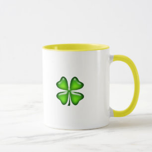 Lucky Grönt Shamrock Tur på Irländska Klöver Mugg