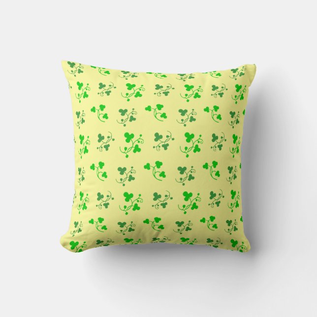 Lucky Grönt Shamrocks Pillow Kudde (Framsida)