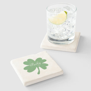 Lucky Grönt Shamrocks St. Patrick Day Anpassningsb Stenunderlägg