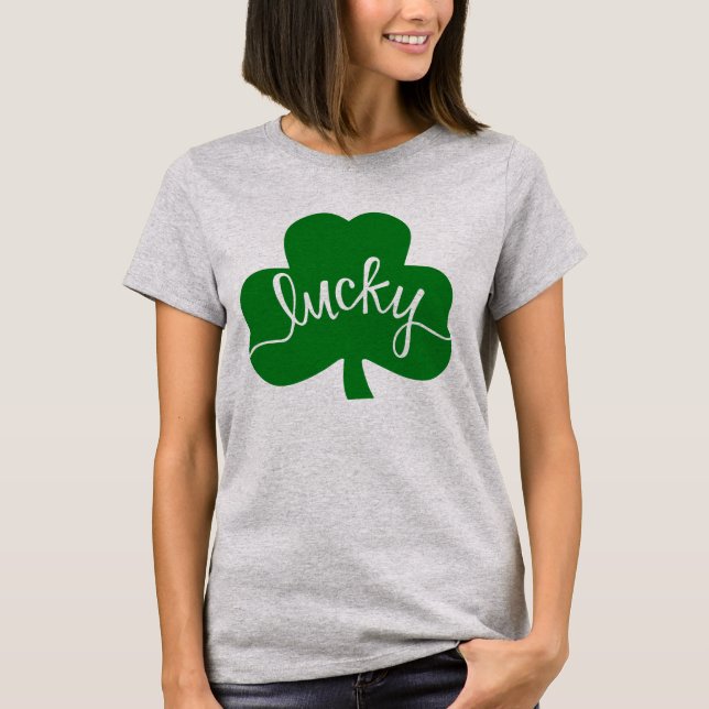 Lucky Grönt T-Shirt Shamrock Tee (Framsida)