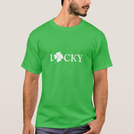 Lucky grönt white Klöver shamrock St. Patrick's T Shirt