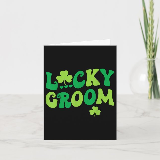 Lucky Groom Bride Par Matching Bröllop St Patr Kort (Framsida)