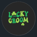 Lucky Groom Bride Par Matching Bröllop St Patr Runt Klistermärke<br><div class="desc">Lucky Groom Bride Par Matching Bröllop St patrick's day</div>