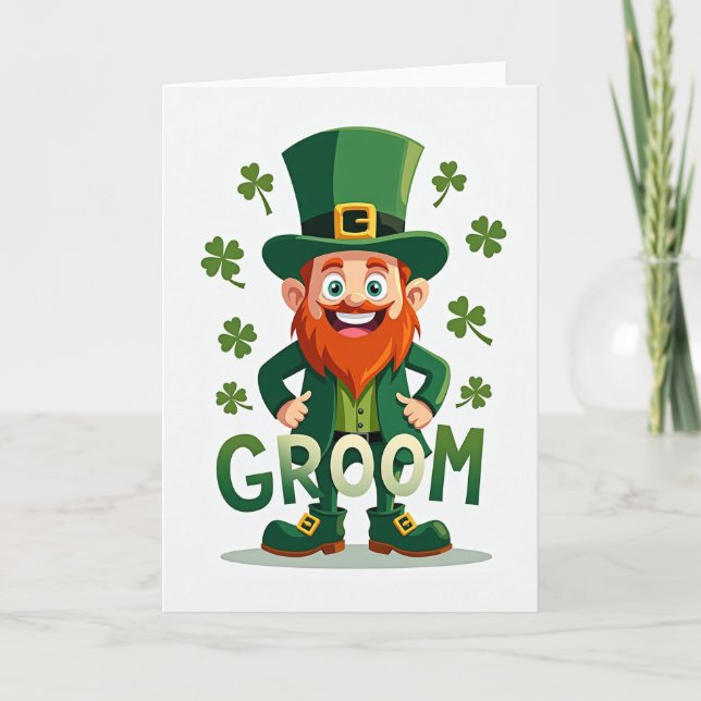 Lucky Groom Leprechaun Card Kort (Framsida)