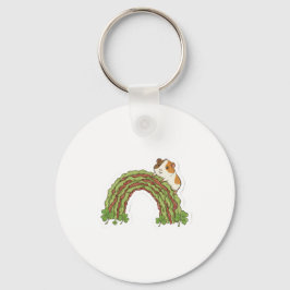 Lucky Guinea Pig St.Patrick's Day Nyckelring