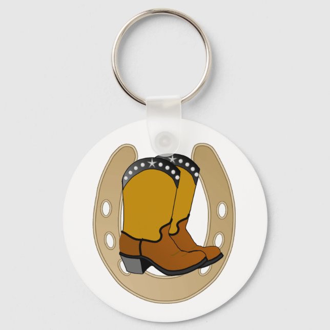 LUCKY GULD horsehoe & boots KEYCHAIN Nyckelring (Framsida)
