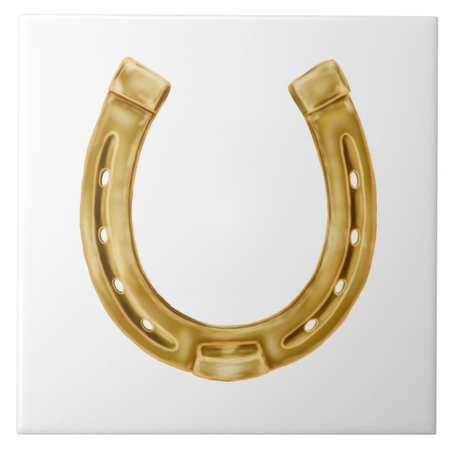 Lucky guld horseshoe kakelplatta (Framsidan)