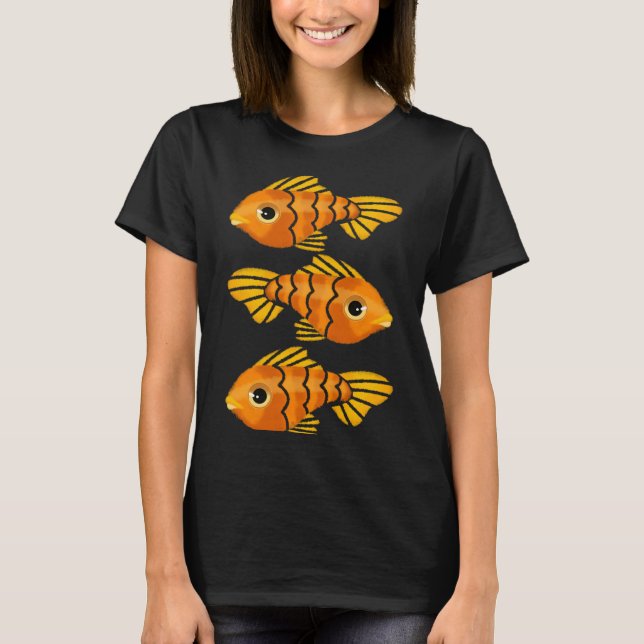 Lucky Guldfisk Mönster T Shirt (Framsida)