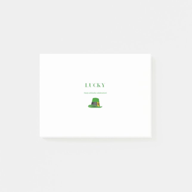 Lucky | Ha en lysande St patrick's day Post-it Block (Framsida)