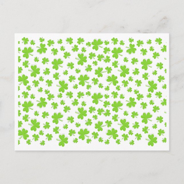 Lucky Hälsning Klöver Shamrock Helg Vykort (Framsida)