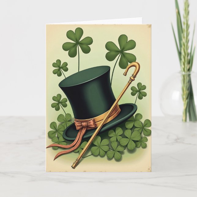 Lucky Hat St Patricks Day Card Kort (Framsida)