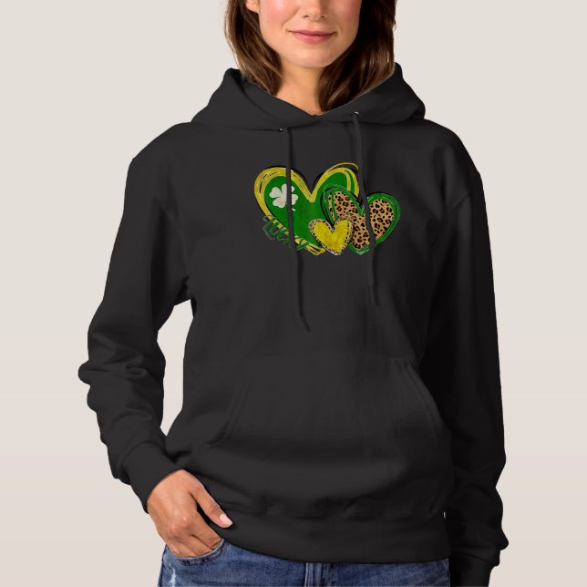 Lucky Heart Leaopard Lycklig St Patrick S Day Iris T Shirt (Framsida)