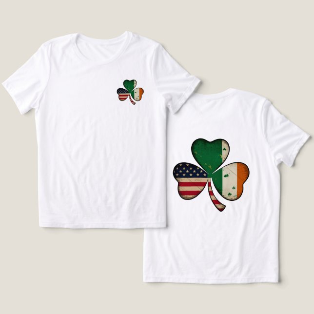 "Lucky Heritage" 🍀 🇺 🇸 🇮 🇪 T Shirt (Design fram och bak)