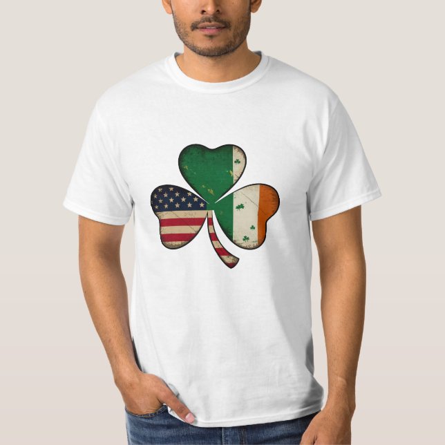 "Lucky Heritage" 🍀 🇺 🇸 🇮 🇪 T Shirt (Framsida)