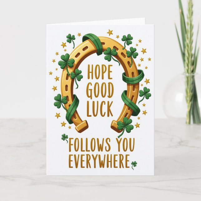 Lucky Horseshoe Good Fortune Card Kort (Framsida)