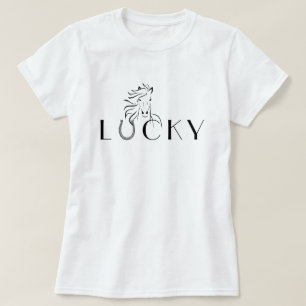 Lucky Horseshoe Horse Equestrian Rider T Shirt