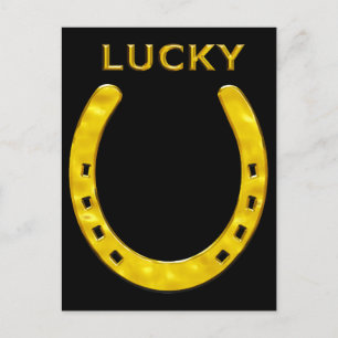 Lucky Horseshoe i Guld Vykort