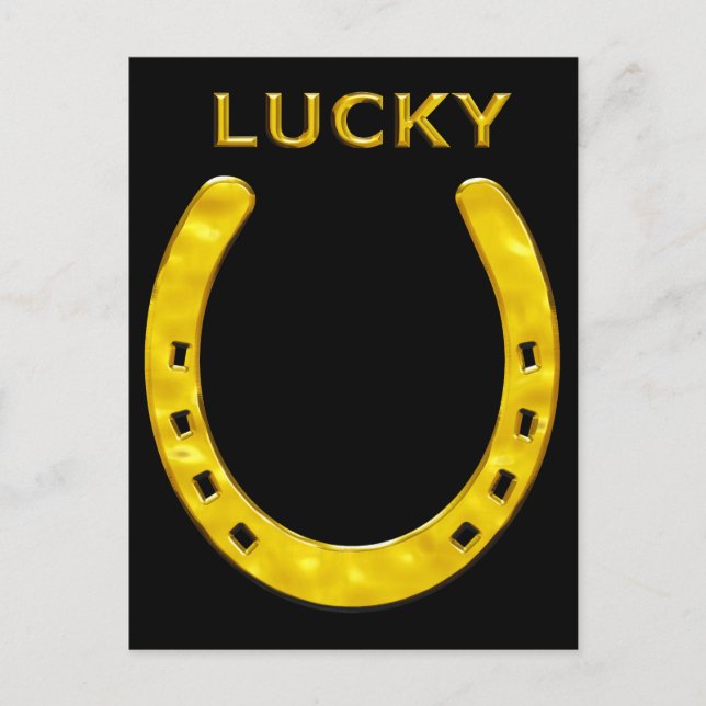 Lucky Horseshoe i Guld Vykort (Framsida)